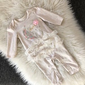 Baby Starters🦊Tutu Ruffles Floral Fox Bodysuit 🦊